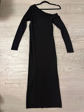 Dynamite Black Long Sleeve Asymmetrical Sweater Dress